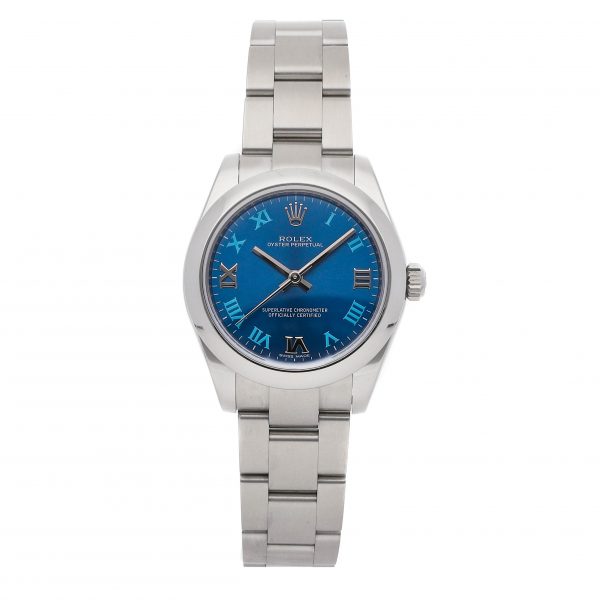 Replica Ladies Rolex Oyster Perpetual 177200 Dial Blue Mechanical Automatic