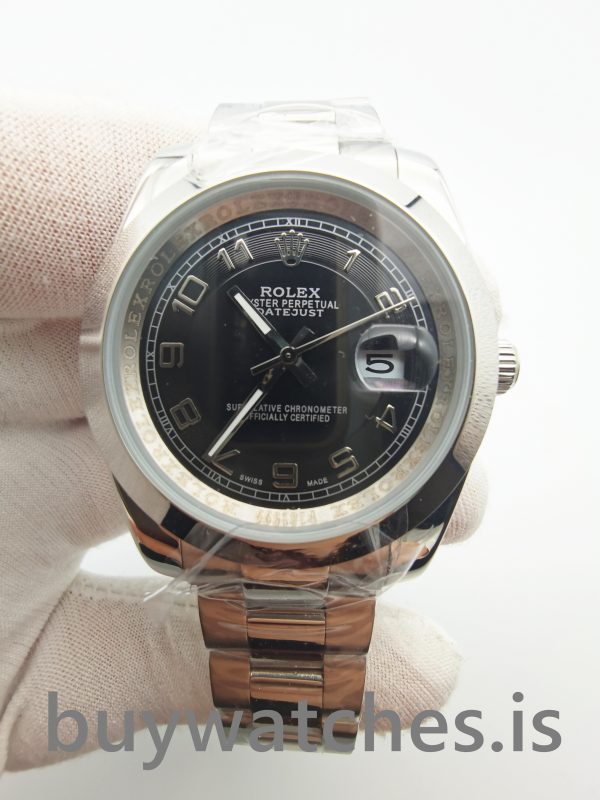 Rolex Datejust 116200 36-миллиметровые черные стальные автоматические часы