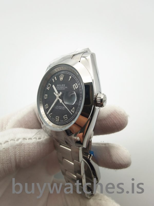 Rolex Datejust 116200 36-миллиметровые черные стальные автоматические часы