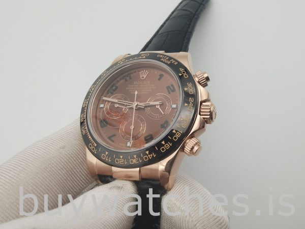 Rolex Daytona 116515 Часы с кожаным циферблатом 40 мм с шоколадным циферблатом