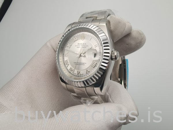 Rolex Datejust 4770 Часы White Men с римскими цифрами 41 мм