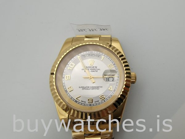Rolex Day-Date II 218238 Мужские часы с серебряным циферблатом 41 мм