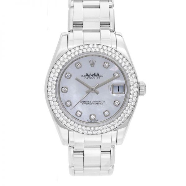 Rolex Datejust 81339 Женские часы 31 Jewels с белым циферблатом 34 мм