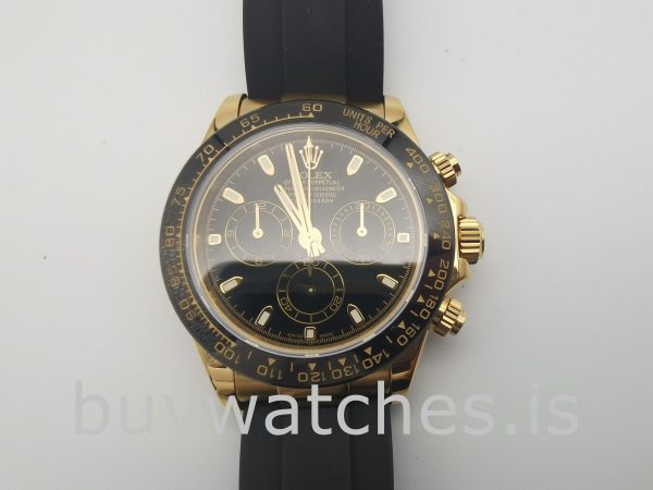 Rolex Cosmograph Daytona Мужские часы с черным циферблатом 40 мм