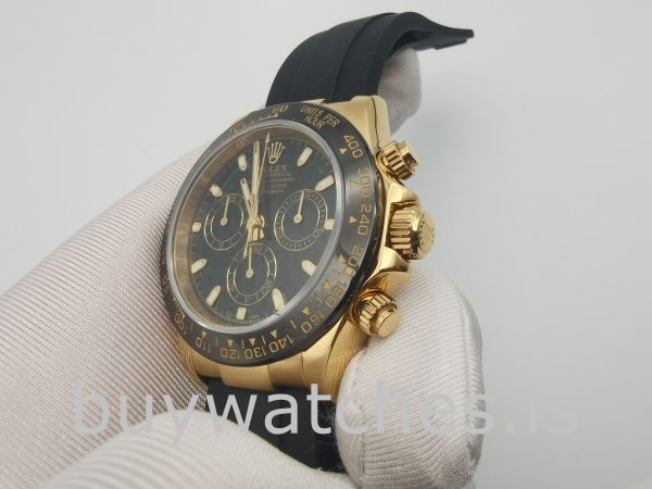 Rolex Cosmograph Daytona Мужские часы с черным циферблатом 40 мм