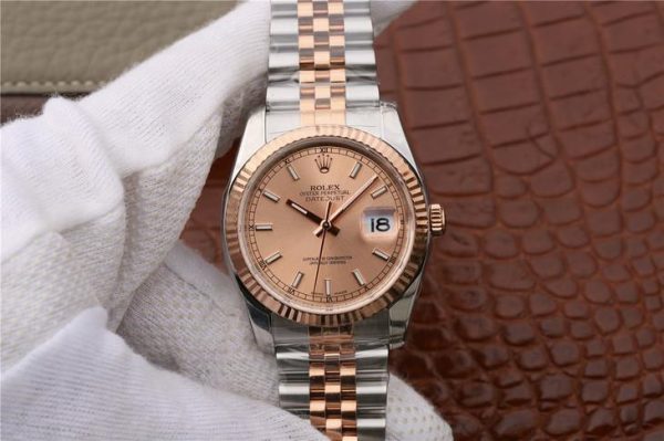Rolex Datejust 116231 Replica Женские часы из розового золота 36 мм