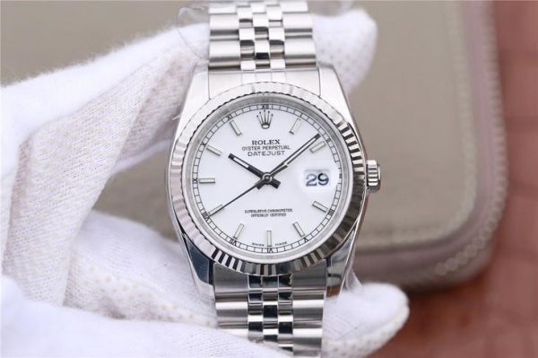 Rolex Datejust 116234 Replica Женские часы с белым циферблатом 36 мм